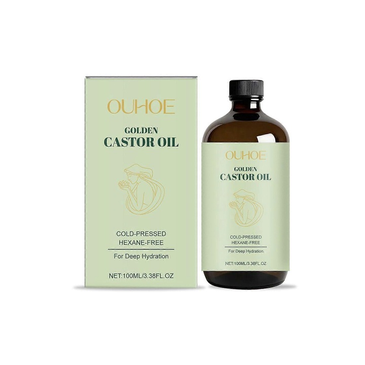 Ulei cosmetic organic, Ouhoe, din ulei de ricin presat la rece, hidratare pentru par, piele si unghii