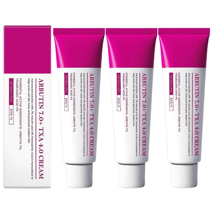 Arbutin 7% + Tranexámsav 4% arckrém, 3 db-os szett, 50g, pigmentfoltok korrekciójára