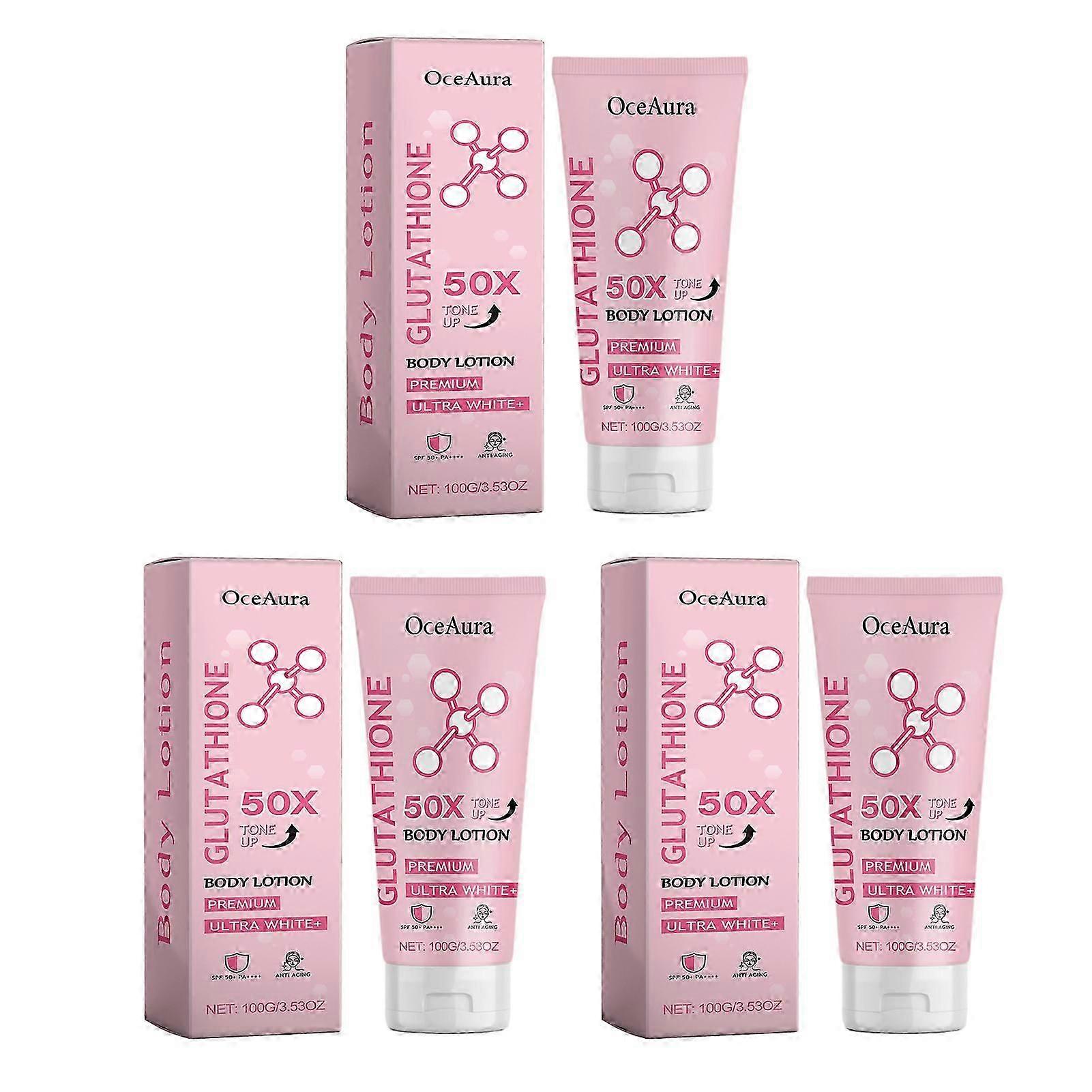glutathione hatása Glutation 50x testápoló, 3 db-os szett, világosító hatás, intenzív hidratálás, 5.5x3.7x16.2cm