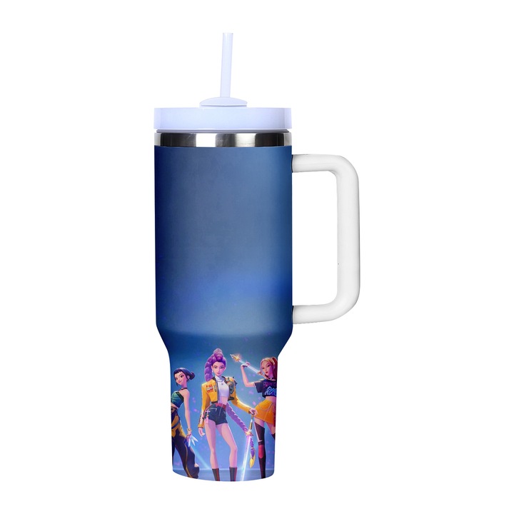 Чаша с дръжка, 40oz, неръждаема стомана 304, запазване на топлината 6-12 часа, многоцветна