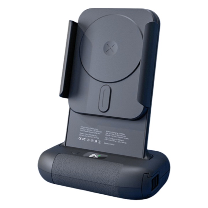 LAMPA LED foto magnetica cu maner, Bluetooth, Grip ergonomic anti-alunecare, Declansator wireless pentru poze si filmari