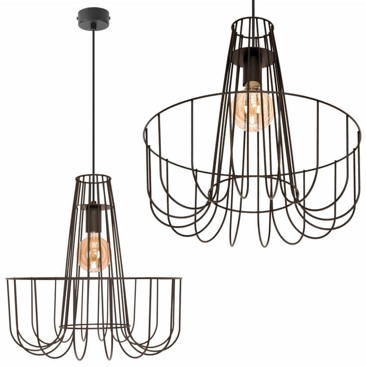 Лампа Mexicano, черна, 1XE27, регулируема височина 50-100см, диаметър на абажура 46см