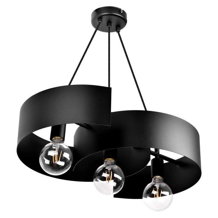 Lustra SZPAK TWIST, design modern, 60x39cm, culoare negru