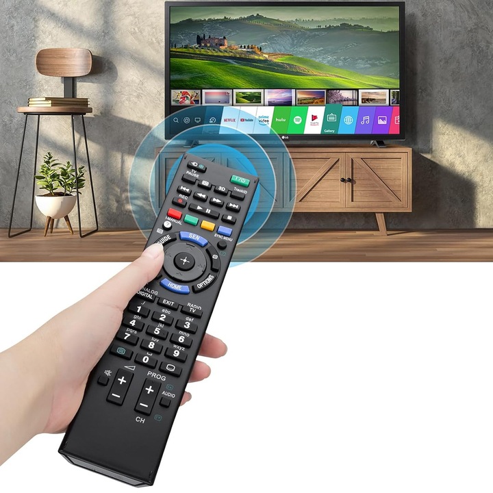 Sternhoff univerzális távirányító, RM-ED047 modell, fekete, 2xAAA, akár 8m