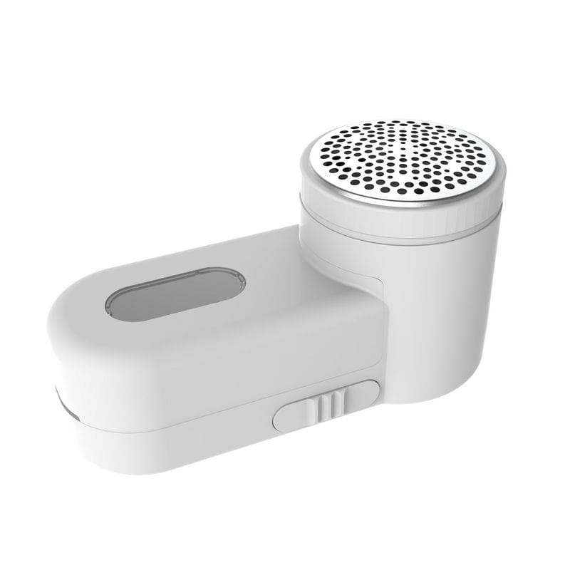 Aparat de indepartat scame, Ideal, rezervor mare, alimentare cu baterii, alb