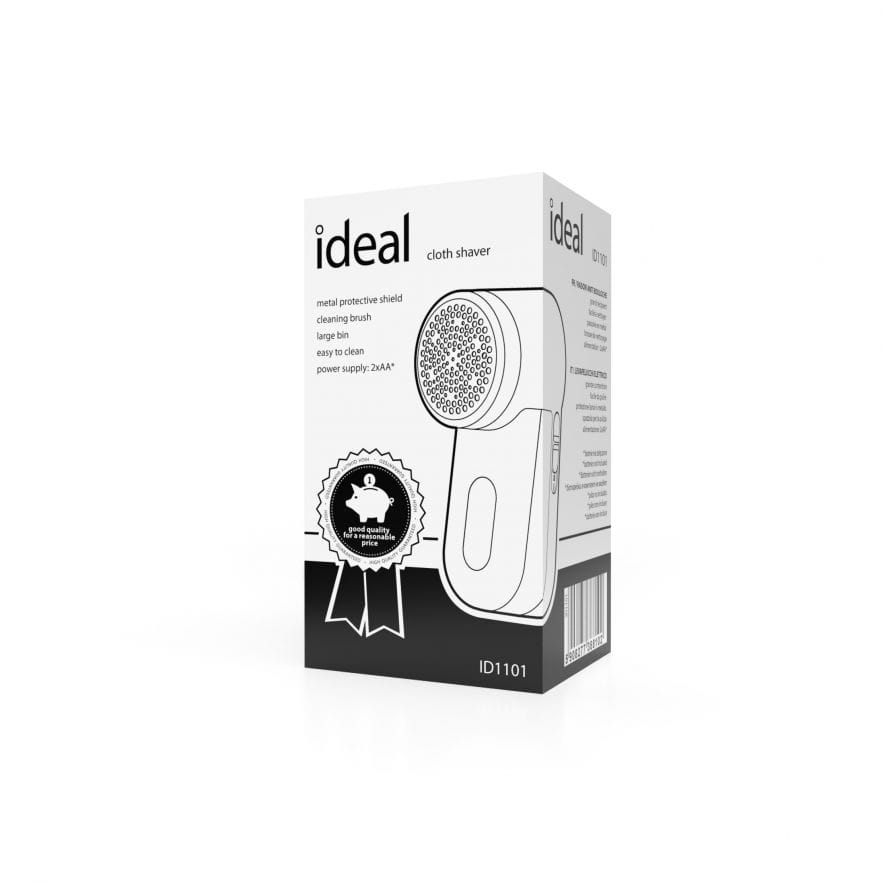 Aparat de indepartat scame, Ideal, rezervor mare, alimentare cu baterii, alb