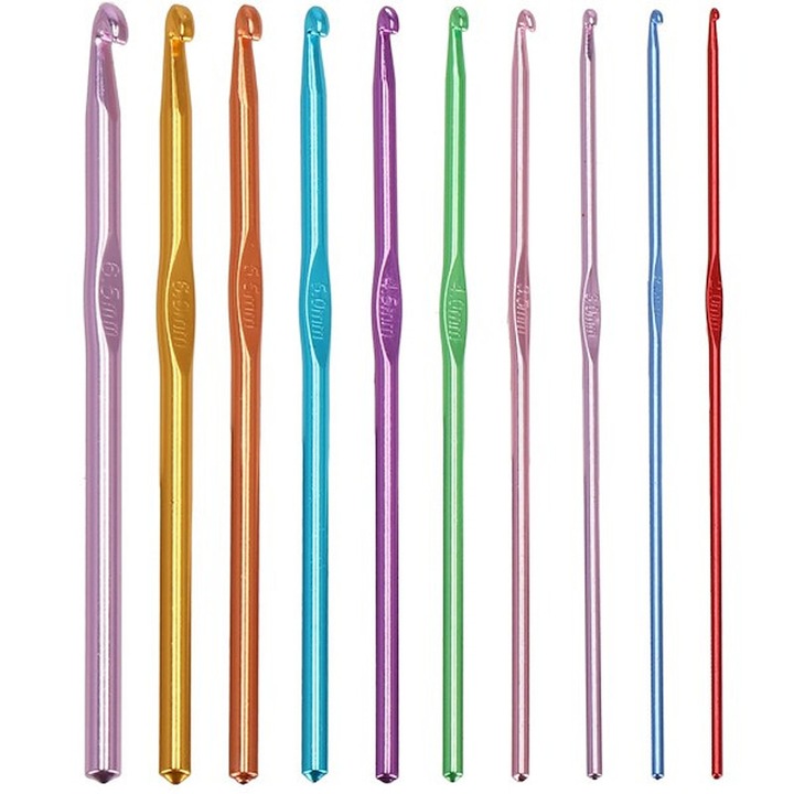 Set de crosetat 100 elemente, Sternhoff, etui negru, dimensiuni crosete 0,6-1,9mm si 2-6,5mm