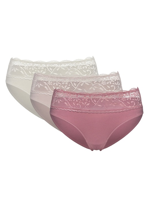 Chiloti dama set 3 perechi Esotiq bej, roz, crem, Bej