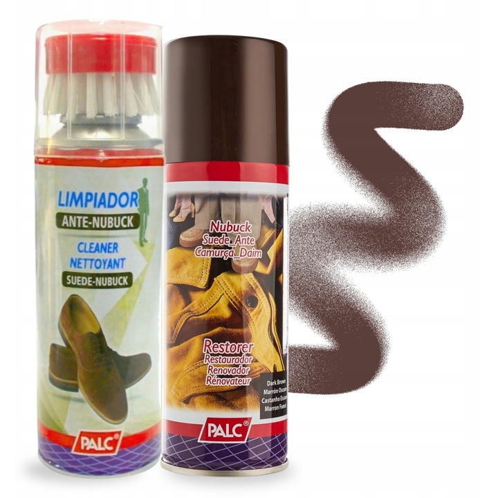 Set de ingrijire pentru piele intoarsa si nubuc, pentru deget, spuma 200 ml, perie, spray 200 ml, maro inchis, curatare eficienta, reimprospatare culoare, impregnare, renovare, aplicare convenabila, perie ergonomica, ingrijire completa, reimprospatare