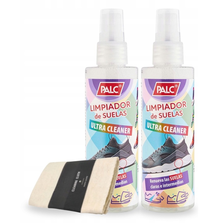 Kit de curatare, pentru degete, Ultra Cleaner, 100 ml, 2 bucati, laveta din bumbac, curatare eficienta a pantofilor sport, textilelor, talpilor, multicolor, set 3 in 1, plastic, fara utilizare de apa, aplicator convenabil, utilizare