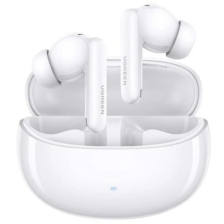 Căști wireless UGREEN in ear, alb, autonomie 7.5 ore, Bluetooth 5.4