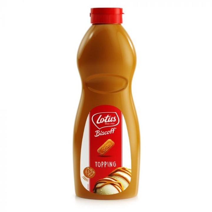Sirop Lotus Biscoff 1000gr, topping pentru deserturi, gust de biscuiti caramelizati, ambalaj mare