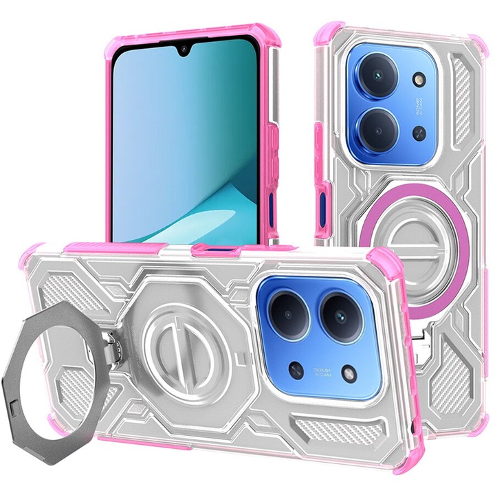 Husa pentru Xiaomi Redmi 15C 4G / Redmi 15C 5G - Techsuit Carbon Shield PRO - Rózsaszín Átlátszó