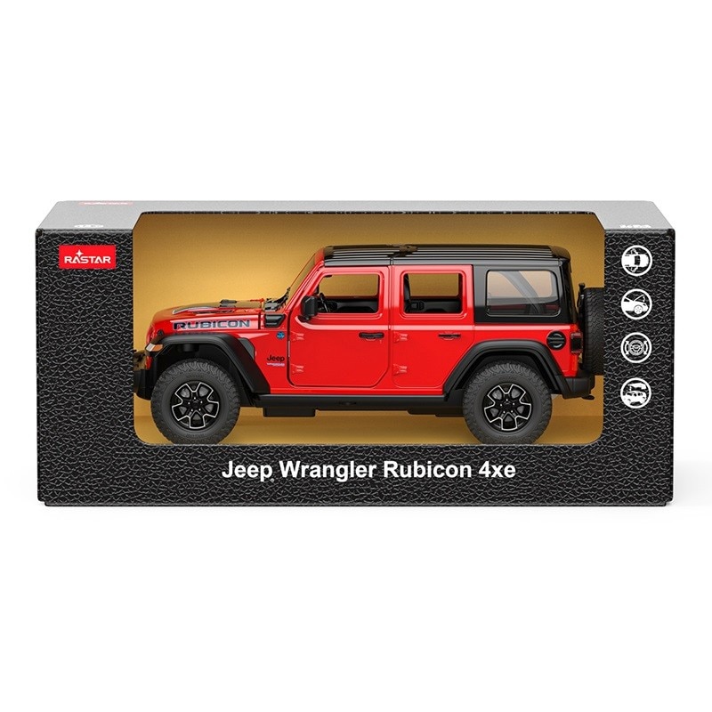 Masinuta diecast Rastar - Jeep Wrangler Rubicon 4XE, rosu, 1