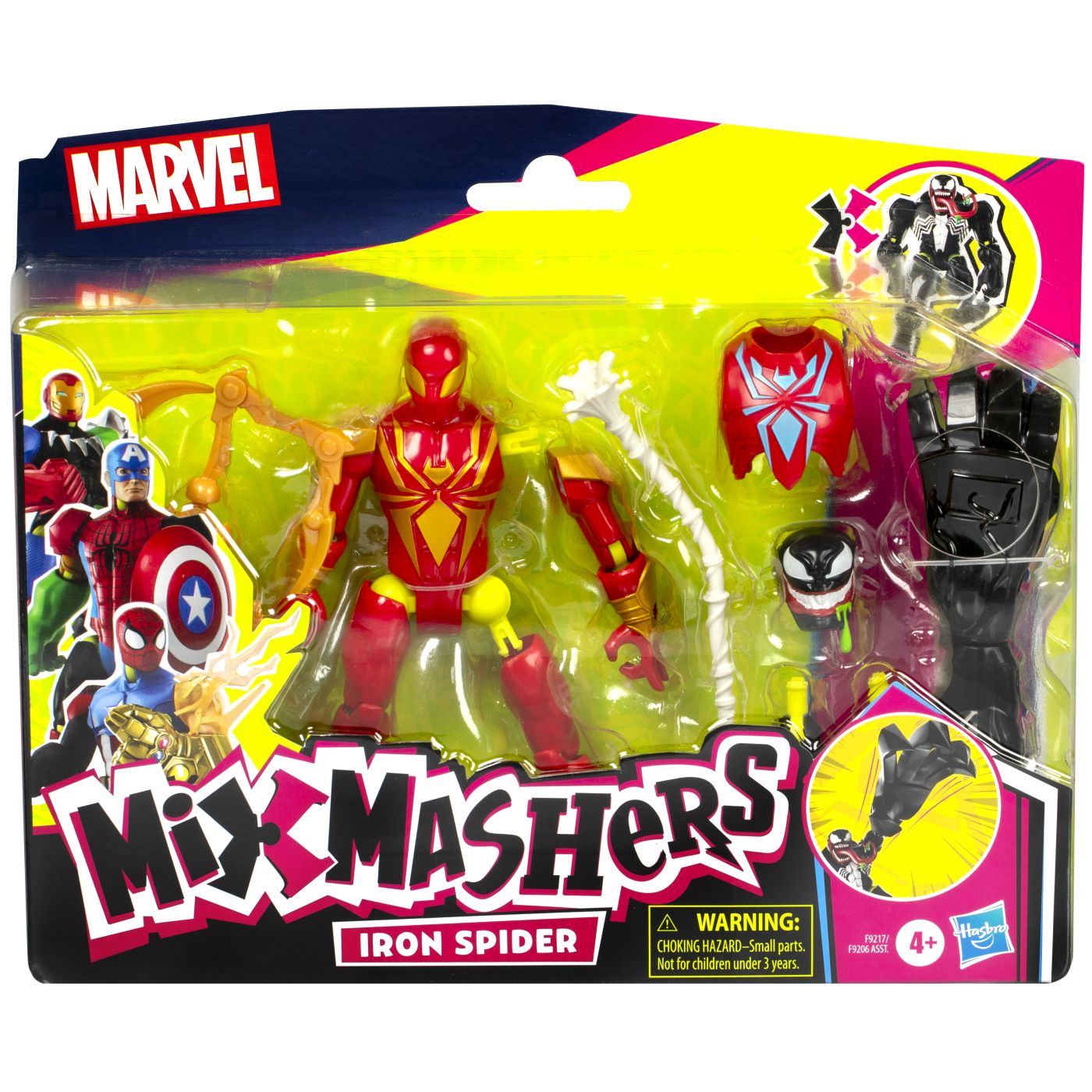 Figurina Marvel Mix Mashers - Iron Spider, cu accesorii, 12 cm