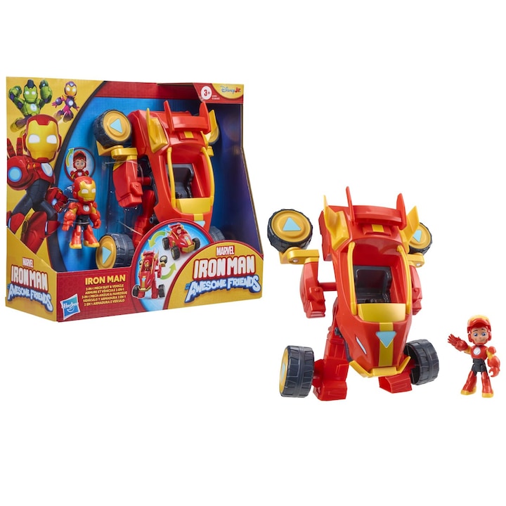 Комплект за игра 2в1 Iron Man and his Amazing Friends - Iron Man, с фигурка
