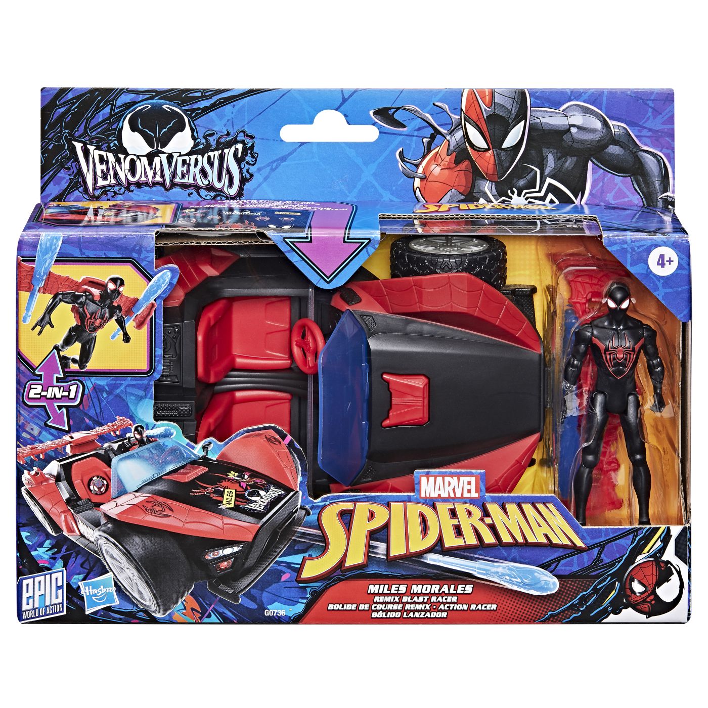 Set de joaca Marvel Spider-Man - Remix Blast Racer, Miles Morales