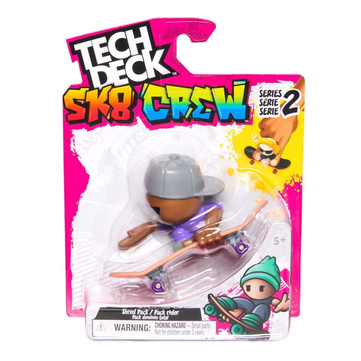 Set Tech Dech Sk8 Crew - Placa si figurina 9.6 cm, Sapca gri