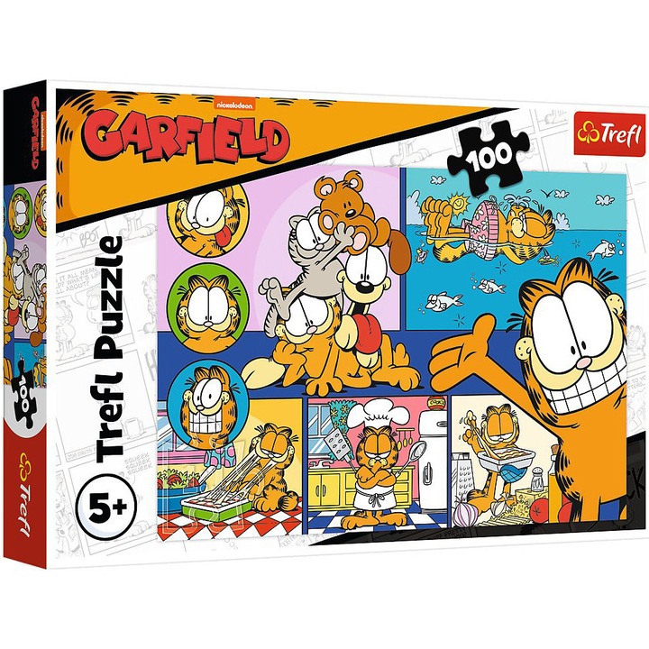 Puzzle Trefl - Lenesul Garfield, 100 piese