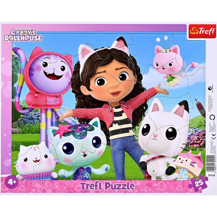 Puzzle Trefl - Gabby's Dollhouse, Lumea lui Gabby, 25 piese