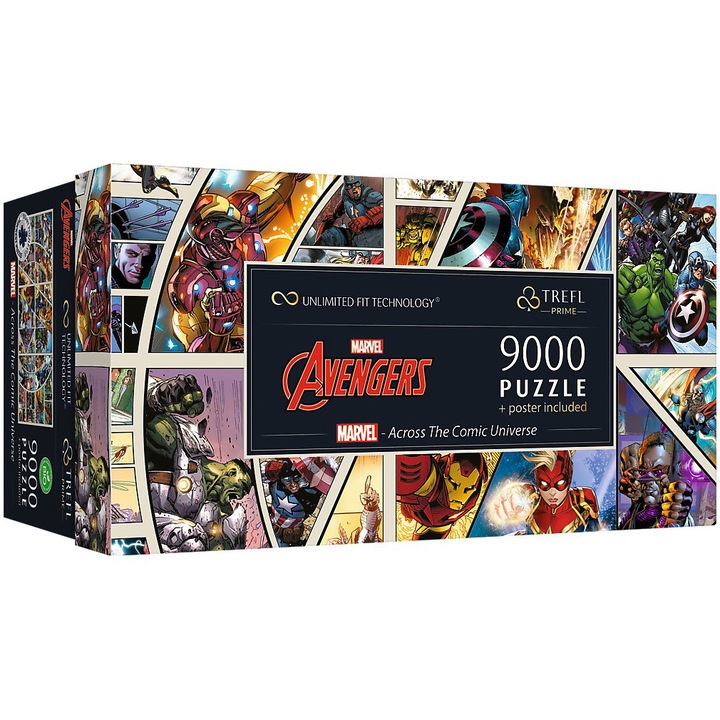 Puzzle Trefl Prime UFT - Marvel Avengers, Prin universul cosmic, 9000 piese