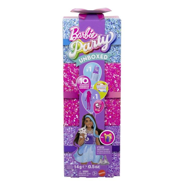 Papusa Barbie - Party Unboxed Reveal, Violet