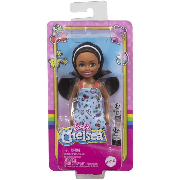Кукла Barbie - Клуб Челси, брюнетка със синя рокля