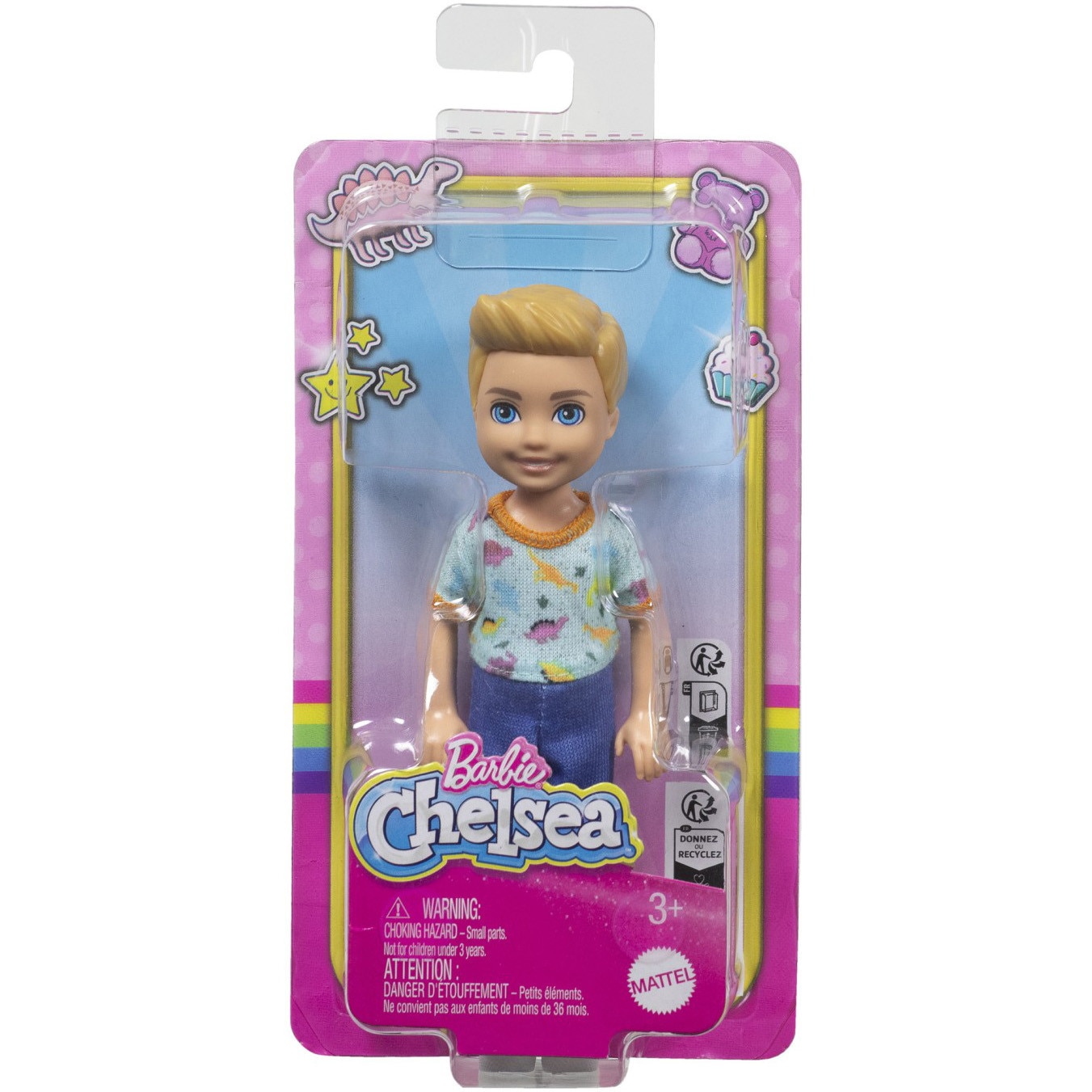 Papusa Barbie - Club Chelsea, baiat blond cu pantaloni scurti albastri
