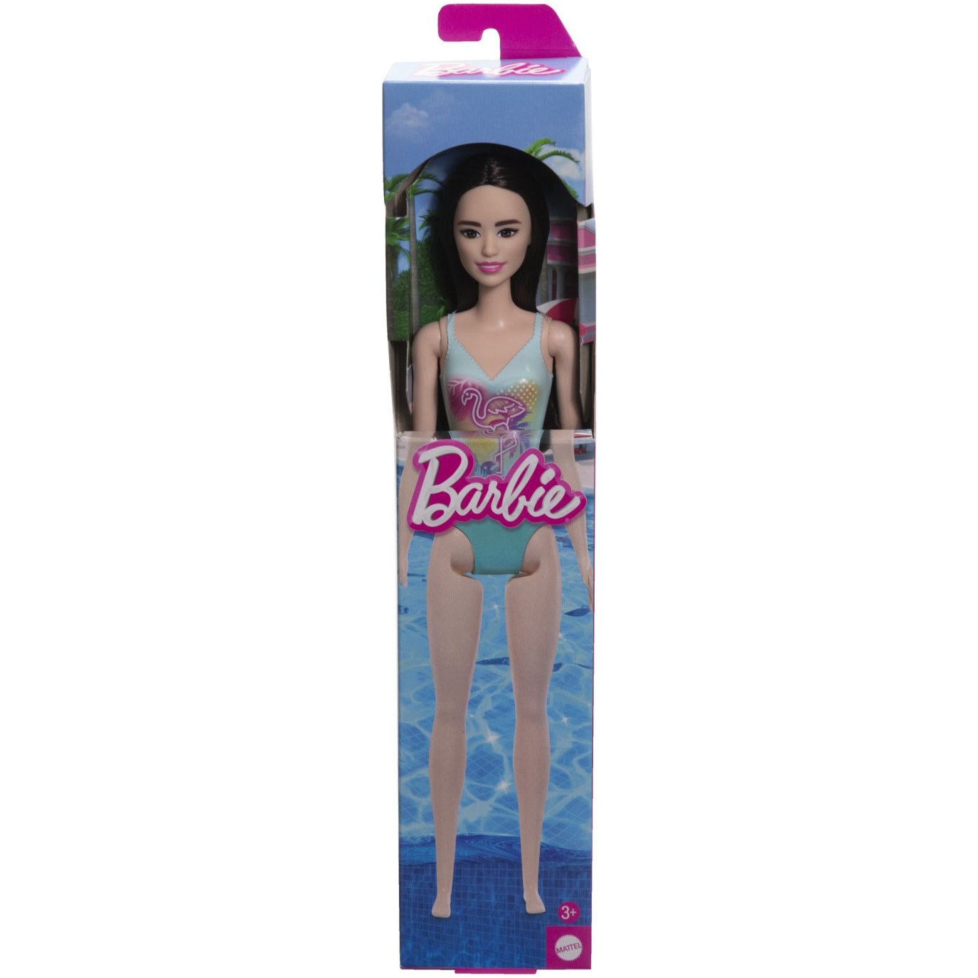 Papusa Barbie - O zi la plaja, costum de baie bleu/turcoaz