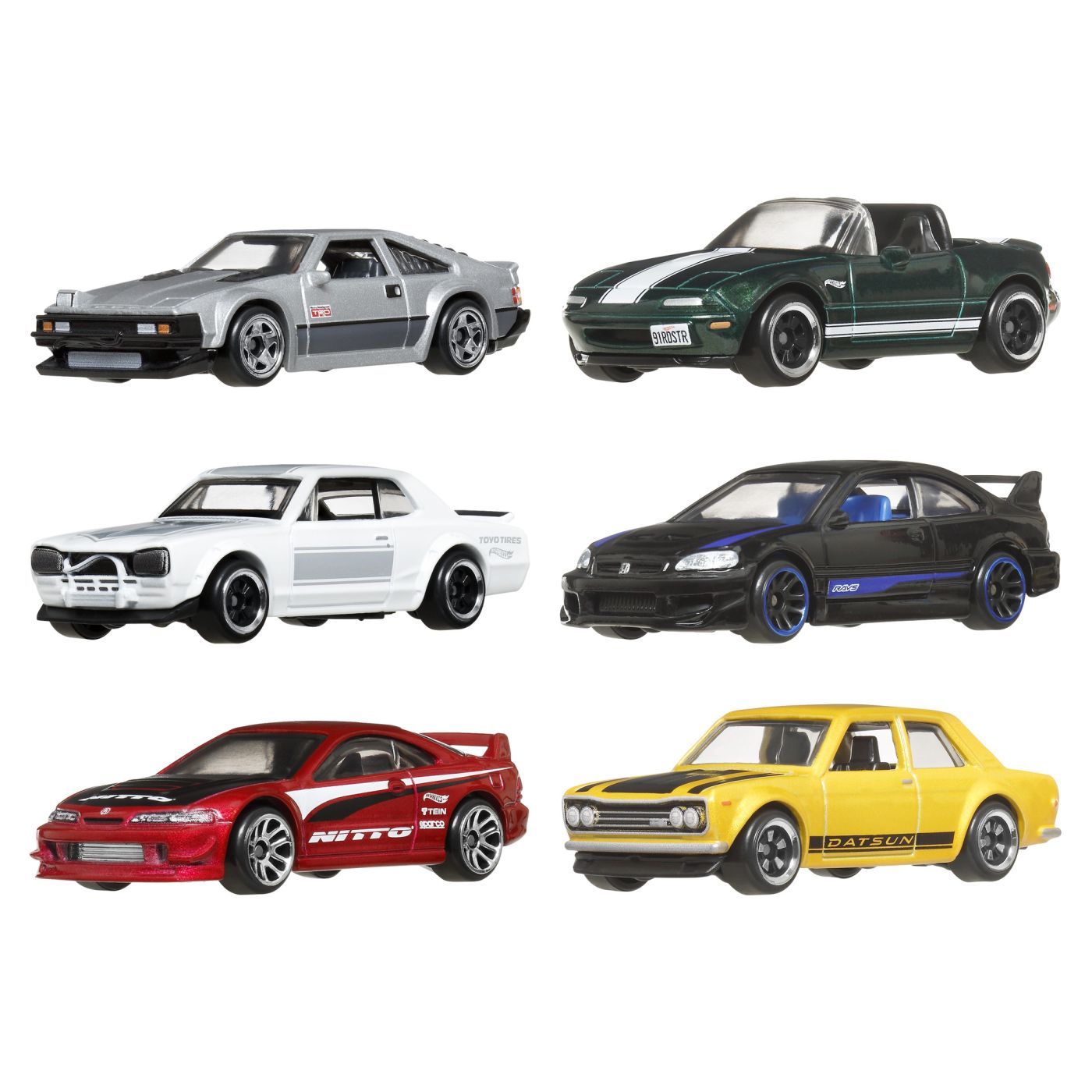 Set 6 masinute Hot Wheels - S Silver, Japan Style - eMAG.ro