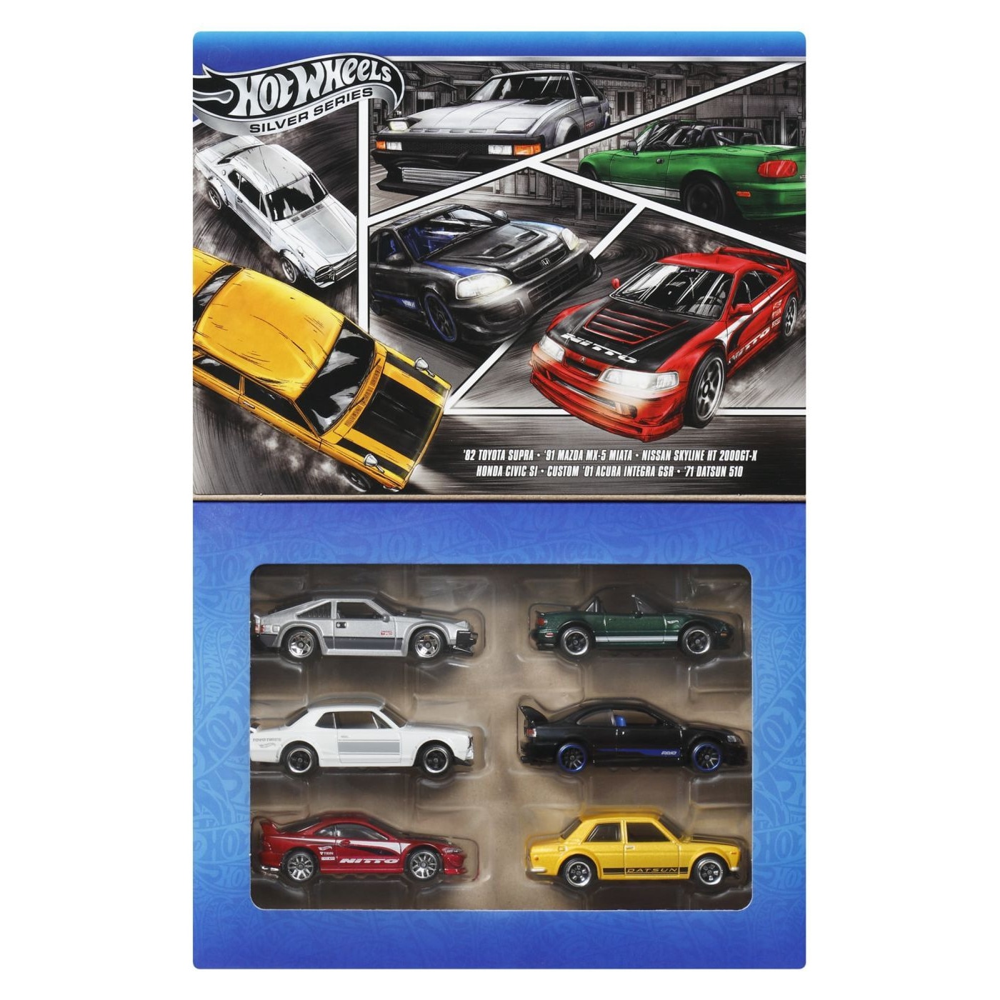 Set 6 masinute Hot Wheels - S Silver, Japan Style
