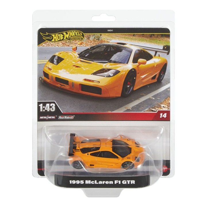 Количка Hot Wheels Premium - Real Riders Pop Culture, McLaren F1 GTR 1995, 1:43