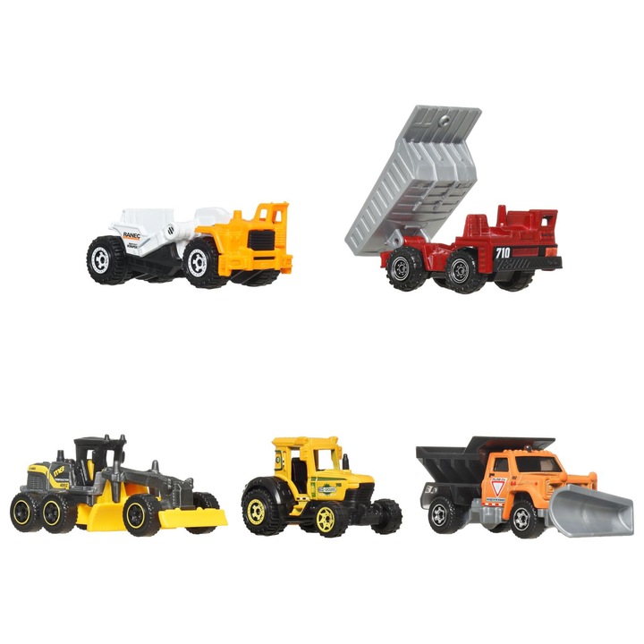 Matchbox MBX Construction 5 db-os kisautó szett, 1:64 méretarány