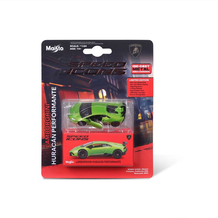 Количка Maisto Speed Icons - Lamborghini Huracan Performante, Зелена, мащаб 1:64