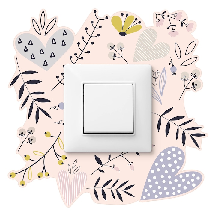 Sticker Muralo Pentru Intrerupator Floricele in Stil 20x20 Scandinav Camera Copil