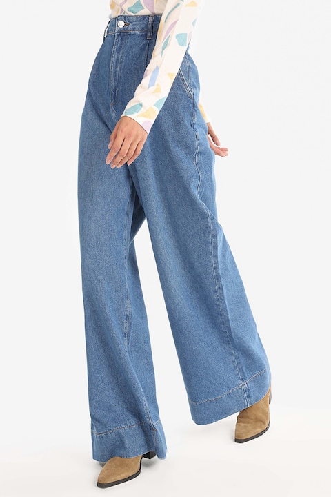 COLIN'S, Blugi cu croiala ampla si talie inalta, Albastru deschis