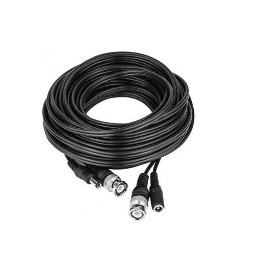 Cablu supraveghere 30m, Mufat, Semnal Video + Alimentare