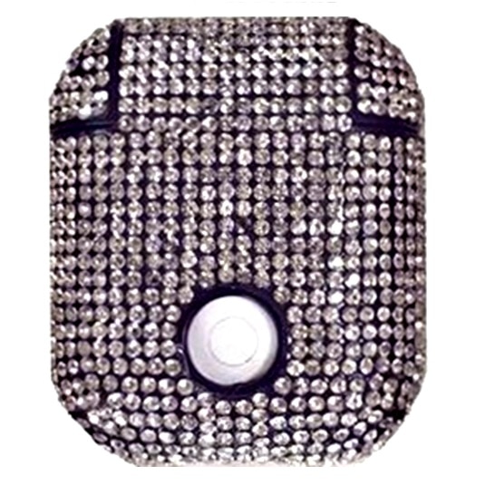 Husa de protectie si suport pentru Apple Airpods decorata cu cristale transparente (NU INCLUDE CASTILE)