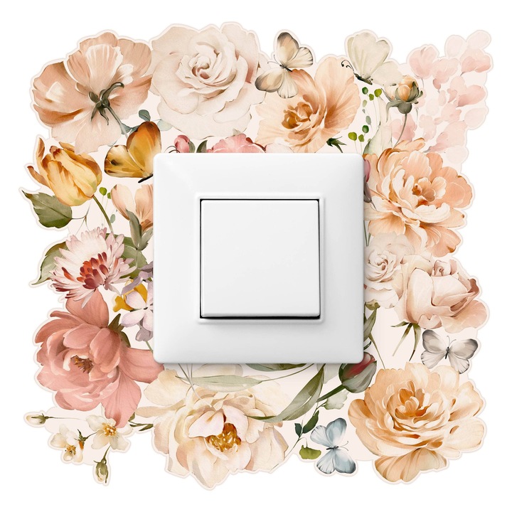 Sticker Muralo Pentru Intrerupator Buchet de 20x20 Flori Camera Copil
