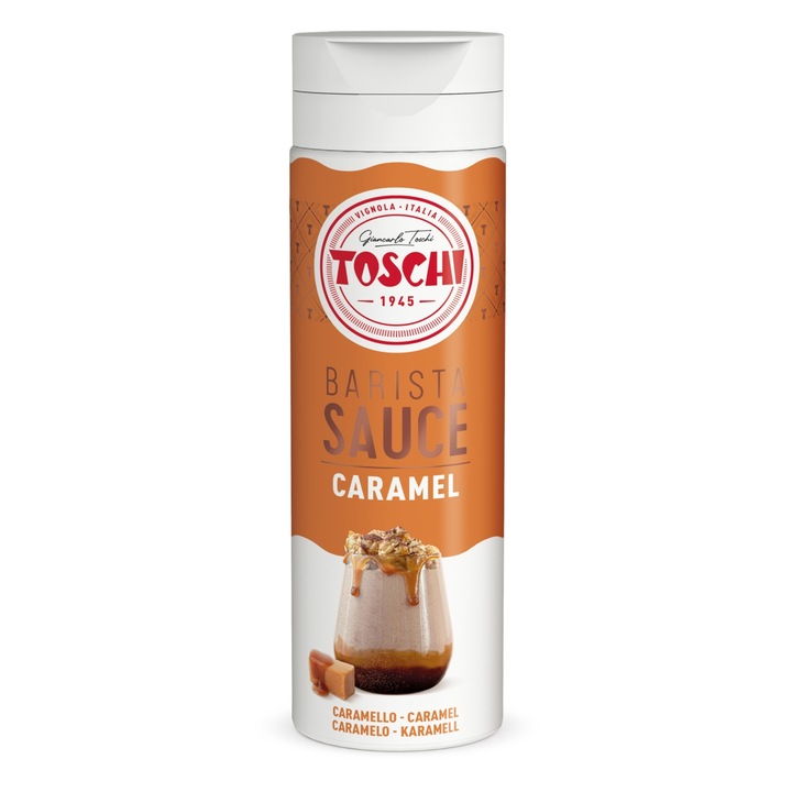 Topping pentru cafea si deserturi Barista Sauce Caramel Toschi, Fara Gluten, 500g