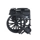 Scaun cu rotile din otel, pliabil, material textil, antrenare manuala, frane manere, sezut 46 cm, negru