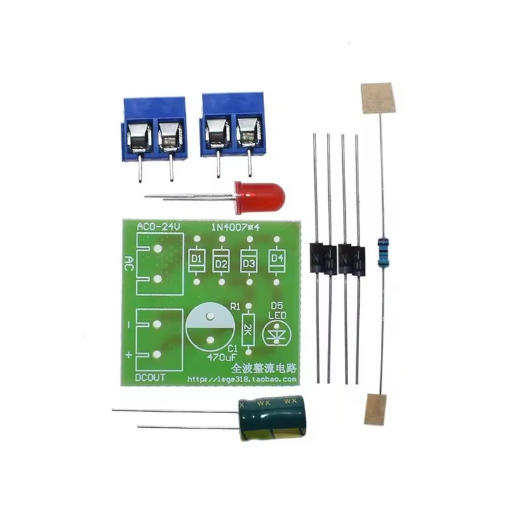 Set redresoare AC la DC 12V punte redresoare unda completa circuit placat DIY sudare piese de instruire interesante predare