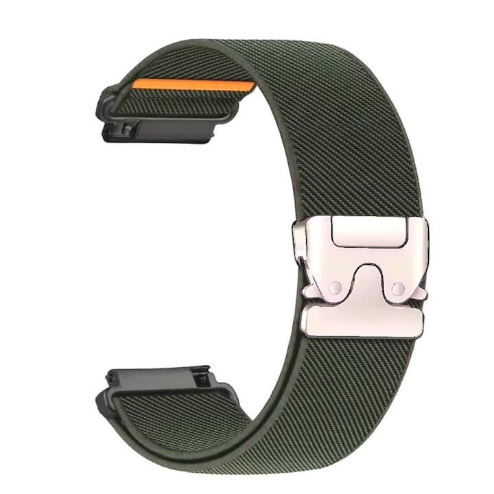 Еластична найлонова каишка, съвместима с Huawei Watch GT2 GT3 GT4 GT5 GT6 Pro 46mm 48mm, Garmin Venu 2 3 4 45mm, Forerunner 255, 265, 570, Samsung Galaxy Watch 46mm, 3 45mm, Gear S3, Amazfit GTR GTR2, Xiaomi Mi Watch, Best Accessories, 22 мм, Зелен
