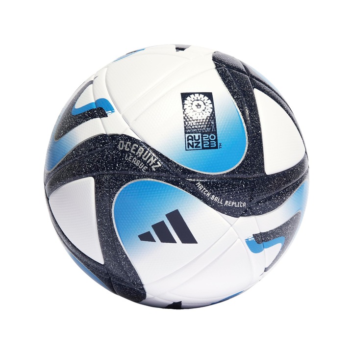 Футболна Топка Adidas Унисекс (Ламинирана) Oceaunz League, Бяла/Тъмносиня/Светлосиня/Сребриста Мет., Ht9015, 5