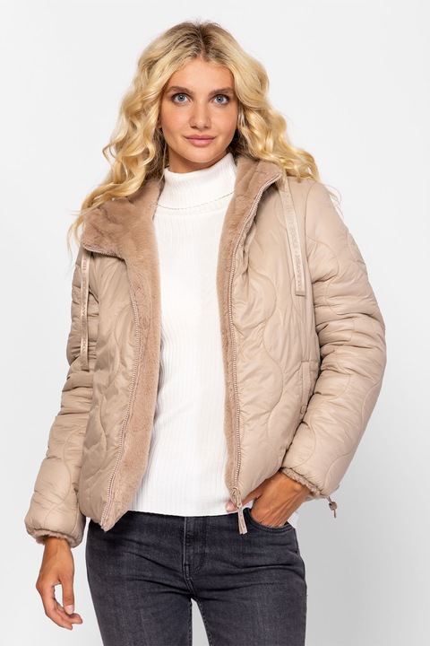 HEAVY TOOLS, Jacheta matlasata reversibila cu blana sintetica Nicar, Alb fildes, M