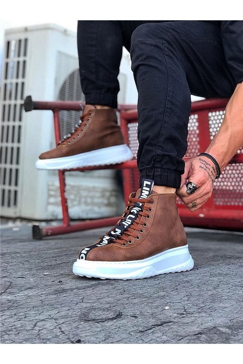 Férfi bakancs, Ökológiai bőr, Wagon, 362651, Sötétbarna