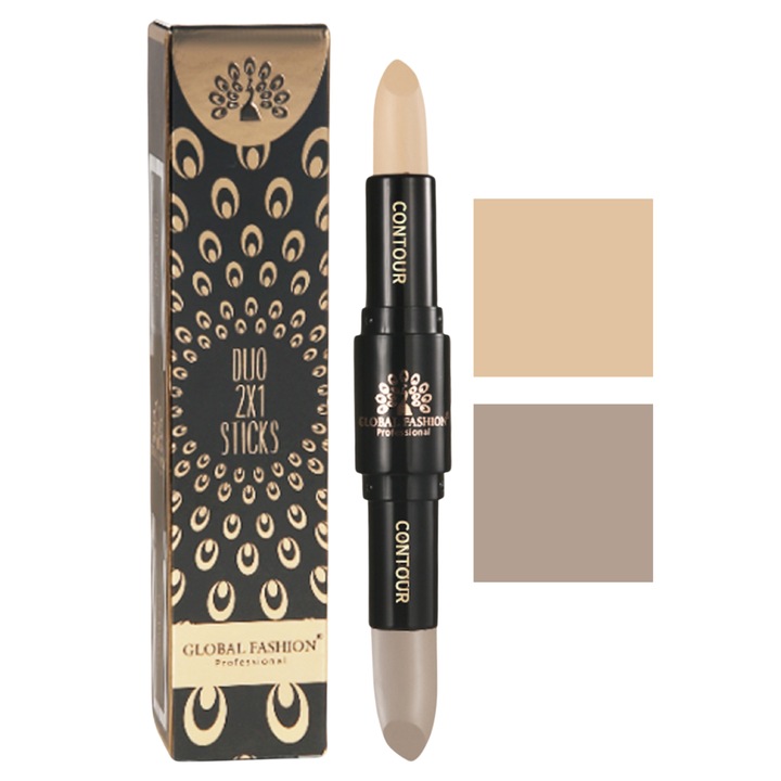Stick duo 2in1 pentru fata, corector + concealer, Global Fashion, GC04