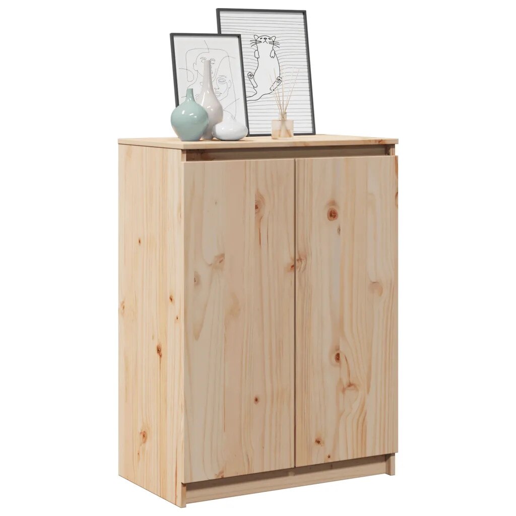 Dulap lateral din lemn de pin, 60x36x84 cm, 2 usi, 3 compartimente