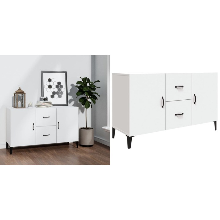 Servanta, alb, 100x36x60 cm, lemn compozit