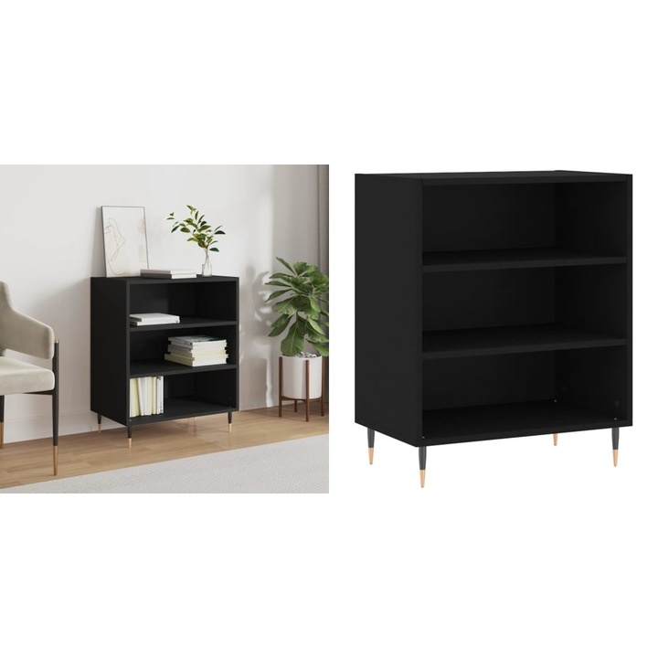 Servanta, negru, 57x35x70 cm, lemn compozit
